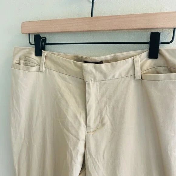 Dressbarn Roz & Ali The Smart Fit Pants Womens Size 8 Khaki Ankle Chino - Picture 2 of 10